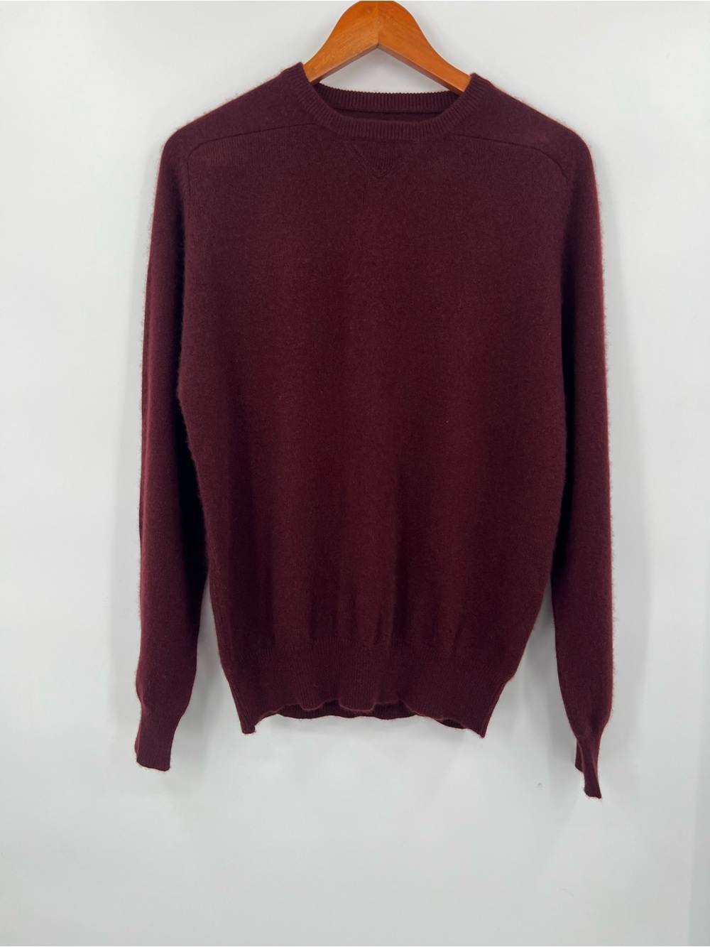 Kirkland Cashmere Sweater Mens Small Burgundy Red Crew Neck Knit Pullover